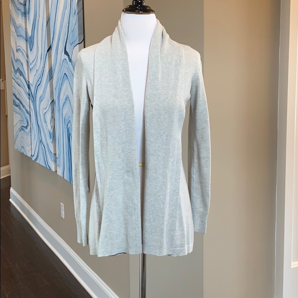 Gap small cardigan gray ribbed and fitted